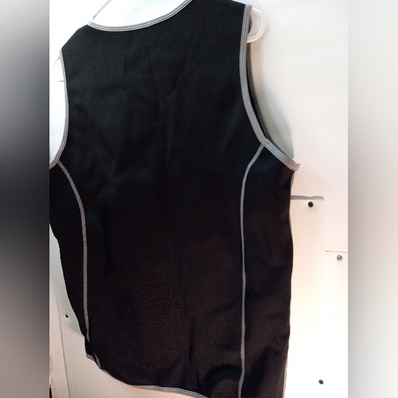 SaunaFX Men’s Slimming XXL Black Gray Neoprene Sauna Vest Zippered Tank Top Slim - Picture 4 of 13